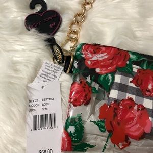 Betsey clear rose pattern bag wristlet